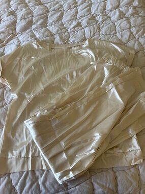 Cream Satin Top and Pants Set NWOT